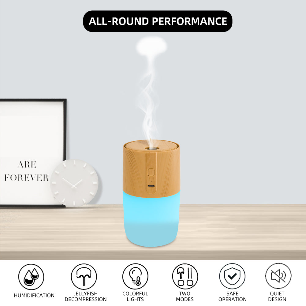 VibeVital™ AuraMist – Wood Grain Diffuser & Humidifier