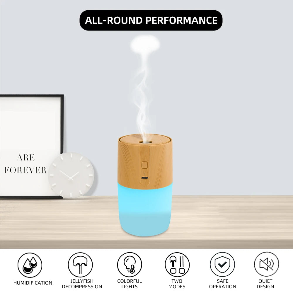 VibeVital™ AuraMist – Wood Grain Diffuser & Humidifier