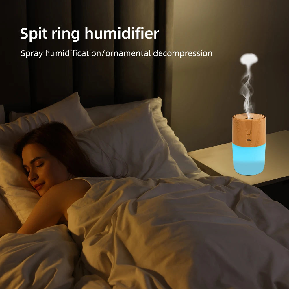 VibeVital™ AuraMist – Wood Grain Diffuser & Humidifier