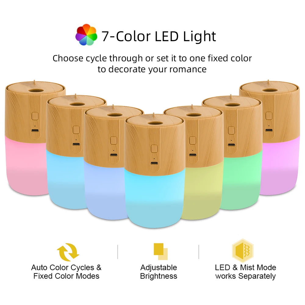 VibeVital™ AuraMist – Wood Grain Diffuser & Humidifier
