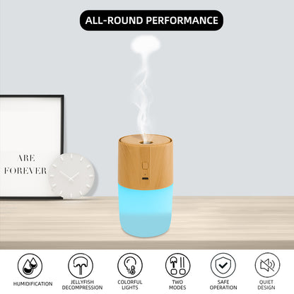 VibeVital™ AuraMist – Wood Grain Diffuser & Humidifier